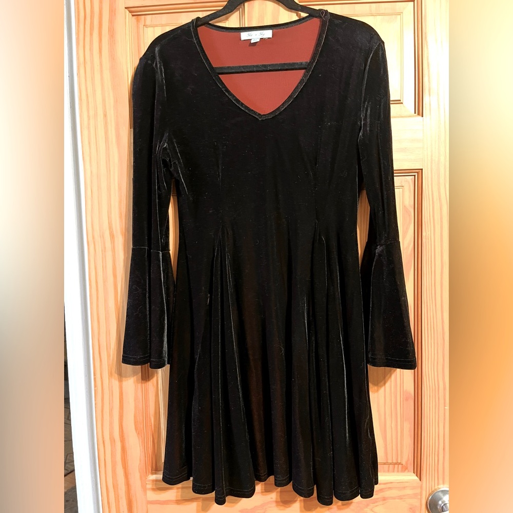 Black Velvet Goth Dress Size M